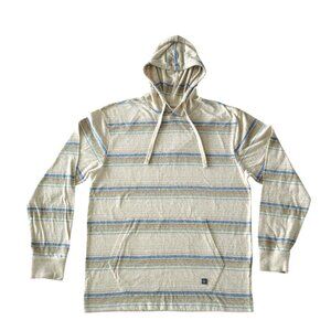 VISSLA Beige and Blue Striped Hoodie Sz L/G/G